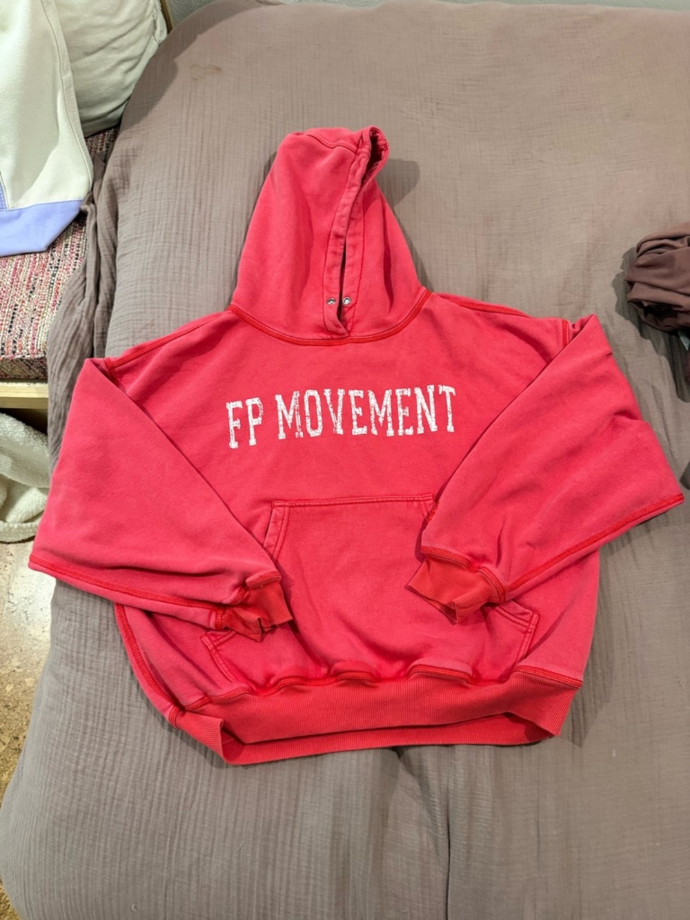 Free People FP Movement Faded Red/Pink Hoodie